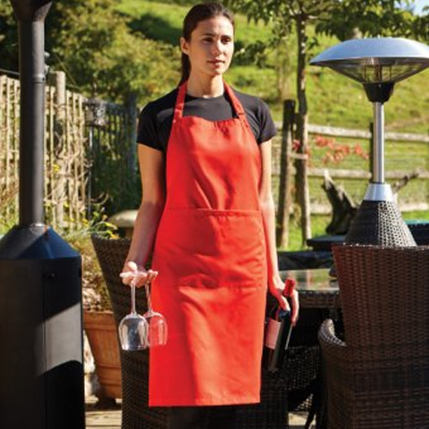 Dennys Polyester Bib Apron with Pocket
