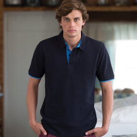 Front Row Contrast Cotton Pique Polo Shirt - XXL