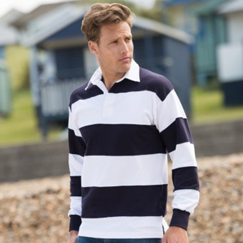 Front Row Sewn Stripe Rugby Shirt - XXL