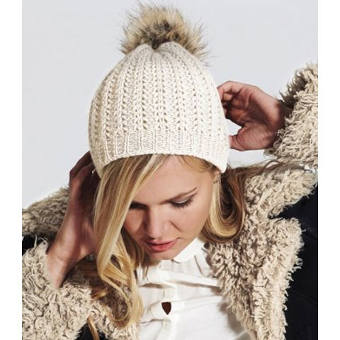 Beechfield Faux Fur Pom Pom Beanie