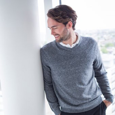 Henbury V Neck Marl Sweater