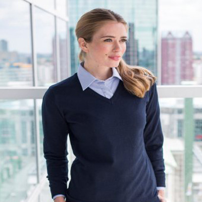 Henbury Ladies Acrylic V Neck Sweater