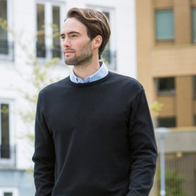 Henbury Lightweight Cotton Acrylic Crew Neck Sweater - 4XL