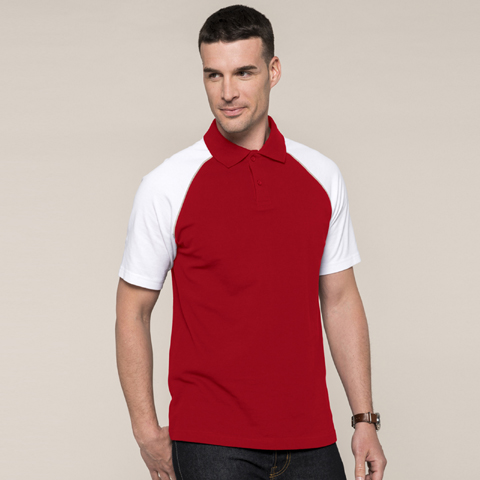 Kariban Baseball Cotton Pique Polo Shirt