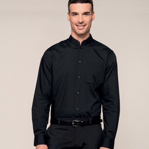 Kariban Long Sleeve Mandarin Collar Shirt