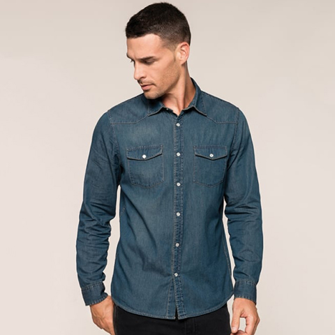 Kariban Long Sleeve Denim Shirt